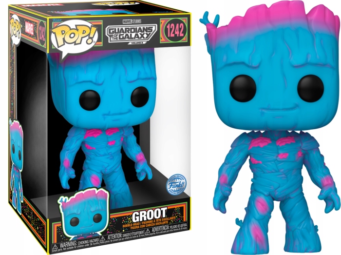 Funko 71122 Marvel Jumbo Pop Groot černá edice (black light)