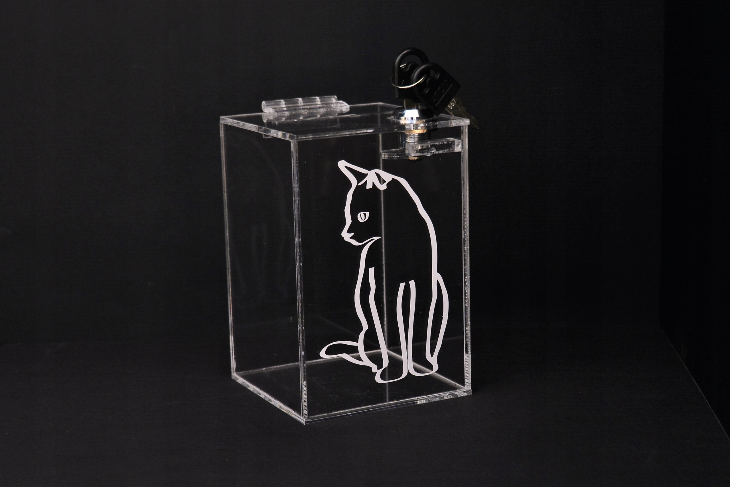 Skarbonka - Urna - z plexi - 10x10x15 cm + grawer Długość 10 cm