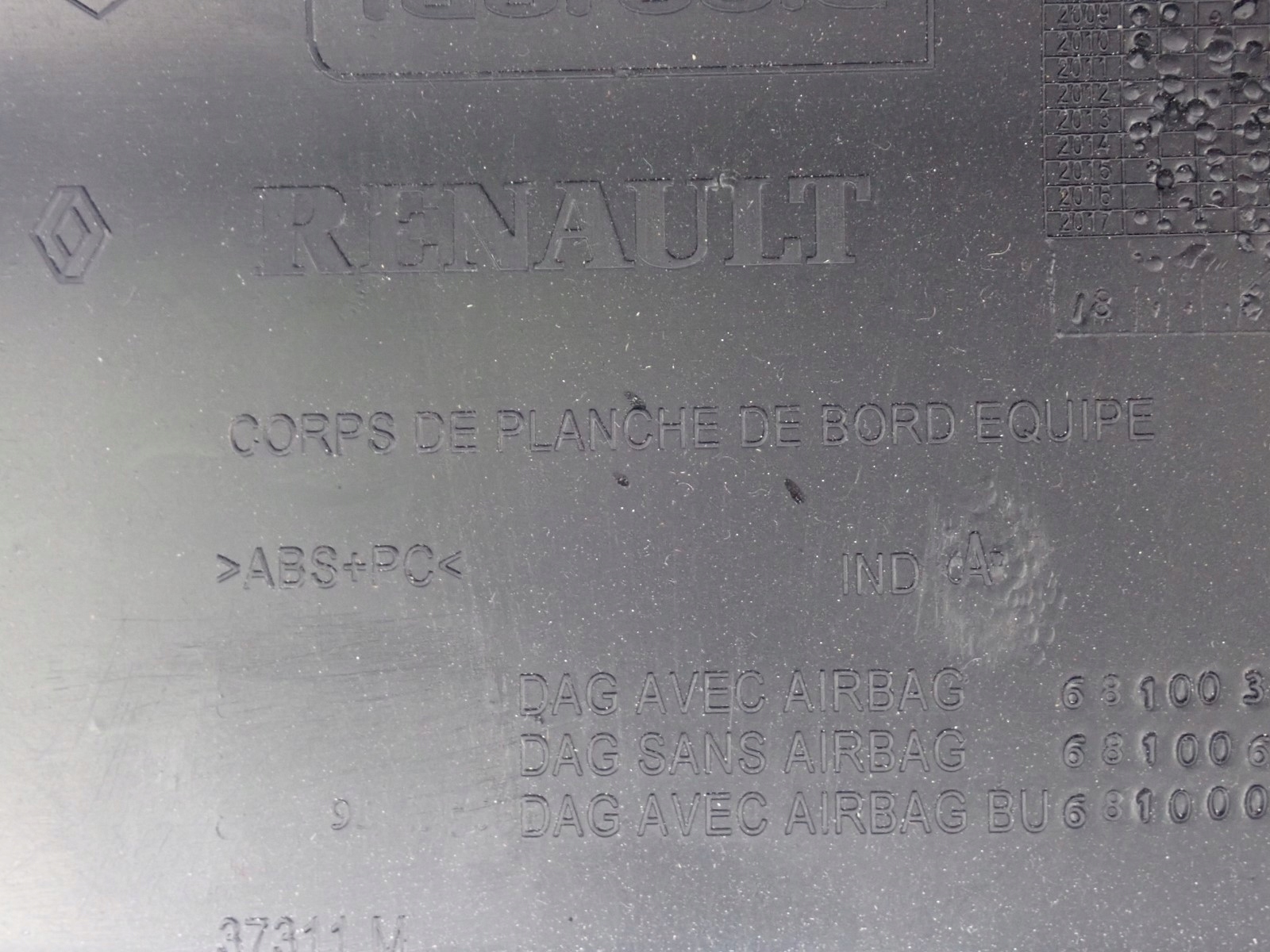 dashboard console cockpit RENAULT KANGOO 2 II LIFT 2013-2021R