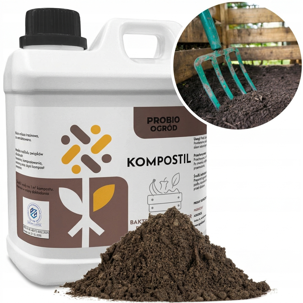 KOMPOSTIL AKTYWATOR DO KOMPOSTU PRZYSPIESZA ROZKŁAD RESZTEK ORGANICZNYCH 2L