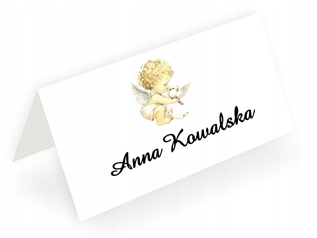 EKO WINIETKI wizytówki chrzest roczek 5szt. aniołek