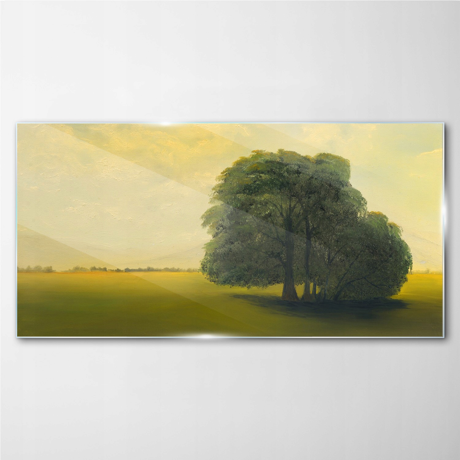 

Obraz szklany Malarstwo drzewa niebo pole 140x70