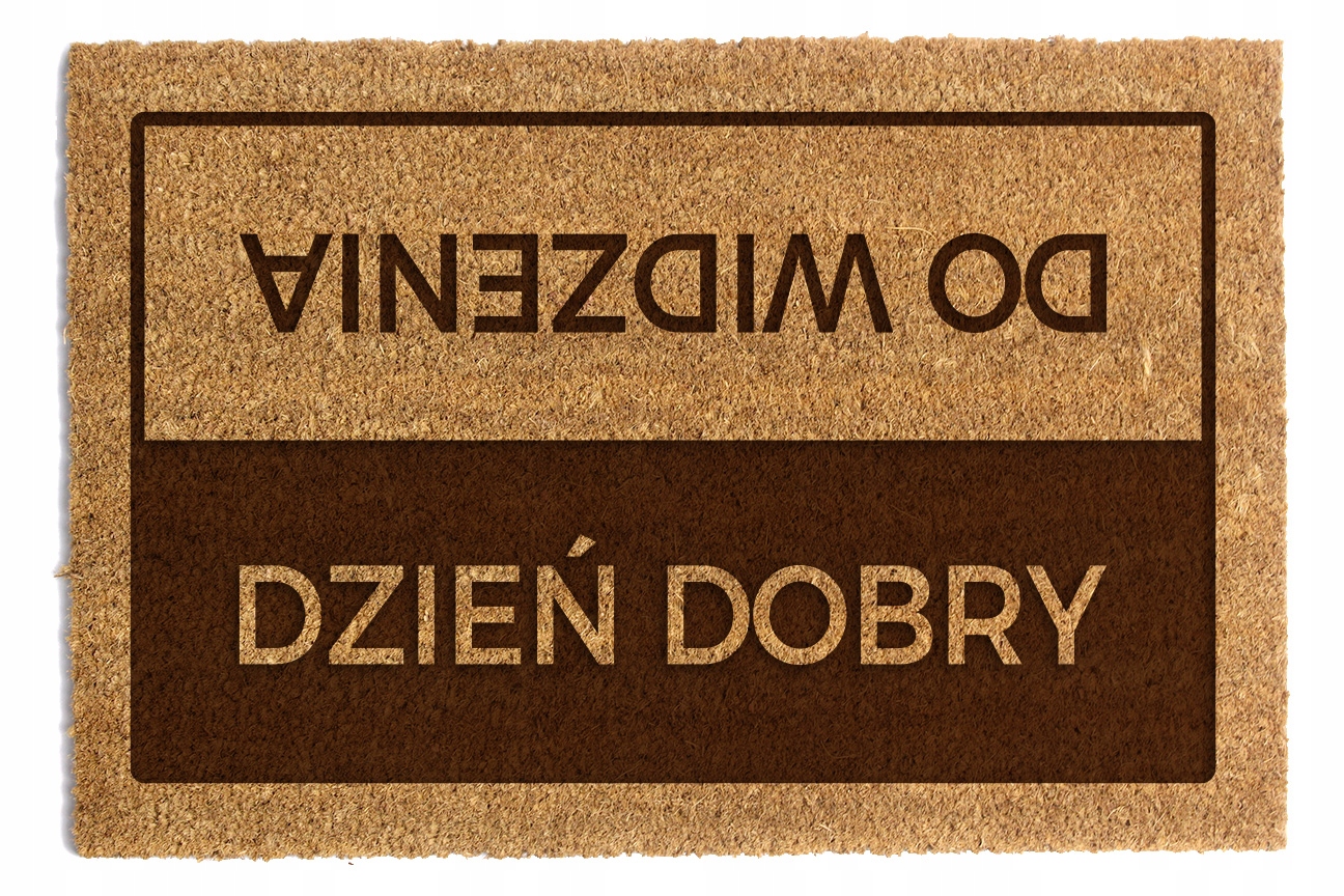 Stěrač Pod Dveře 60 x 90 cm „Dobrý den sbohem“ Kokos