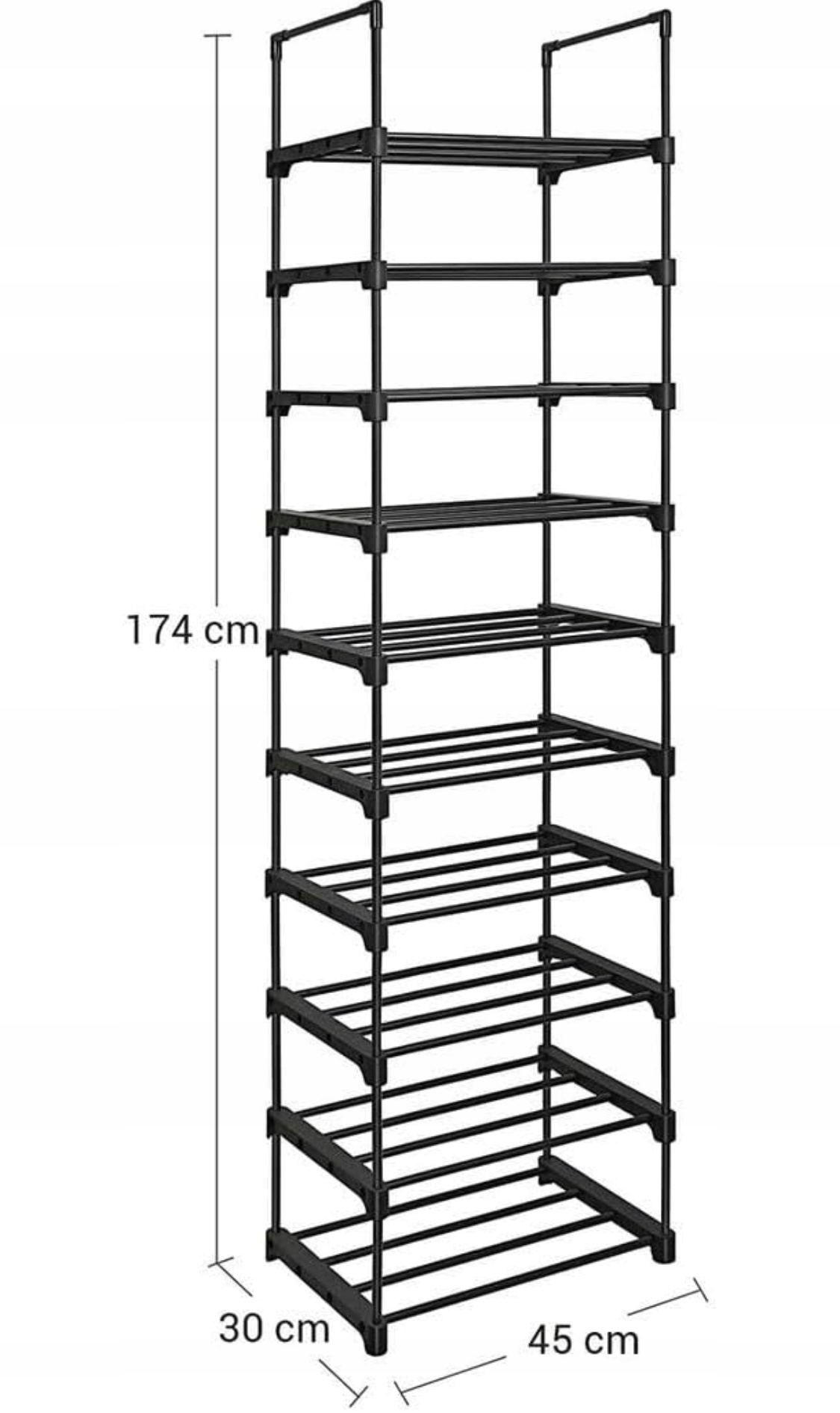 REGAŁ SZAFKA PÓŁKA NA BUTY ORGANIZER METALOWA STOJAK SKŁADANA WYTRZYMAŁA! Materiał metal