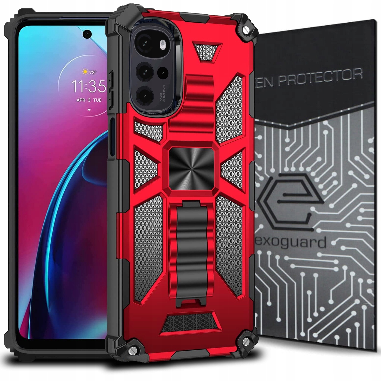 

Case Etui Pancerne+szkło do Motorola Moto G22 E32S