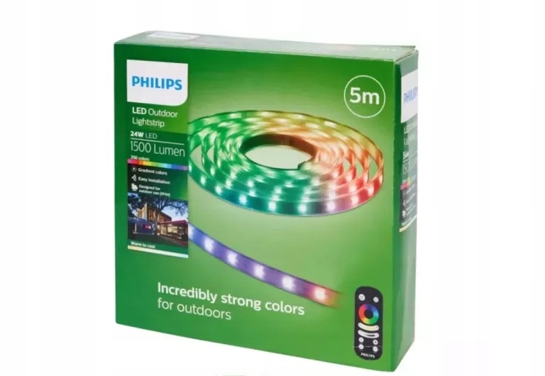TAŚMA LED ZEWNĘTRZNA PHILIPS 24W 1500 LUMENÓW 5 M Z PILOTEM