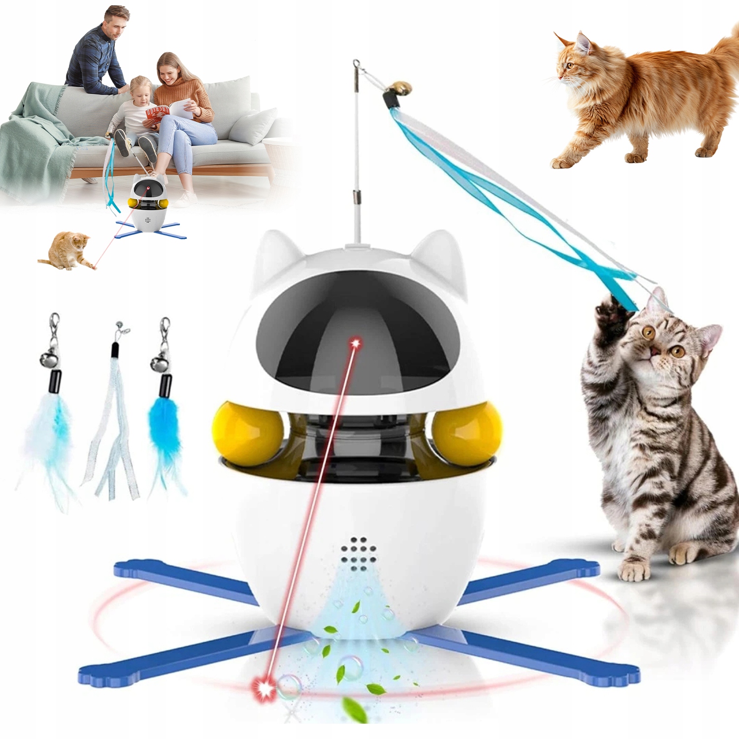 Levně Elektrická Interaktivní Laserová Hračka Pro Kočky Ideální Dárek 5 V Usb