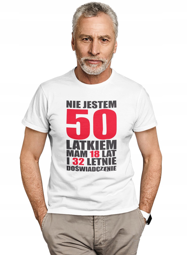 KOSZULKA MĘSKA PREZENT URODZINY 50 LAT ON