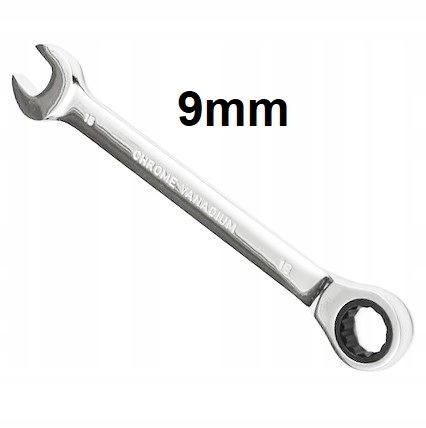 

Klucz płasko-oczkowy z grzechotką 9mm CrV chrom