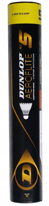 Lotki do badmintona piórowe Dunlop Aeroflite 5 prędkość 77 12 szt