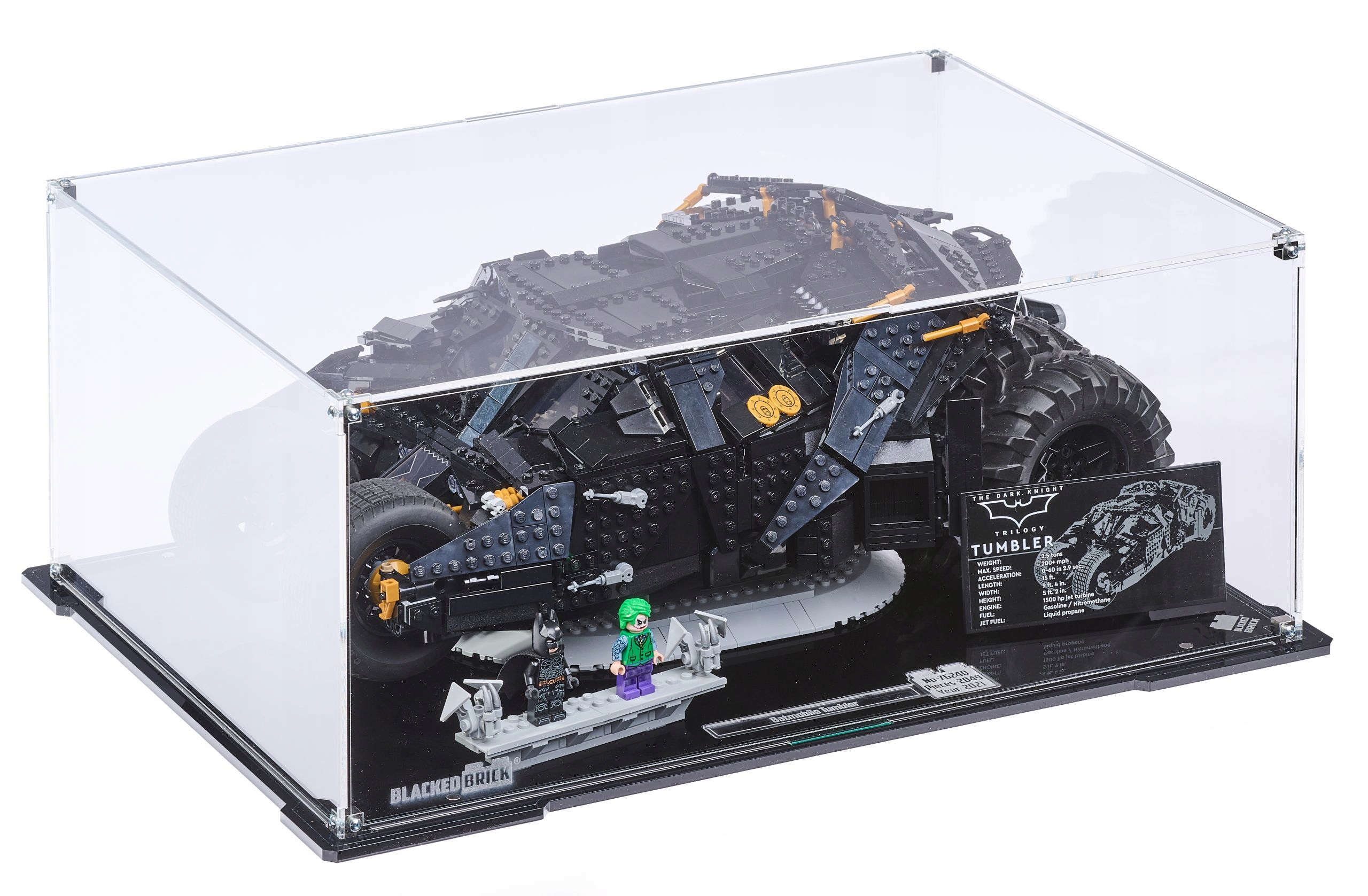 Vitrína Blacked Brick pre Lego 76240 DC Heroes Batmobile Tumbler