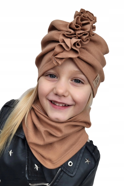 

Czapka Dla Dziewczynki, Turban Prążek, 48-51cm