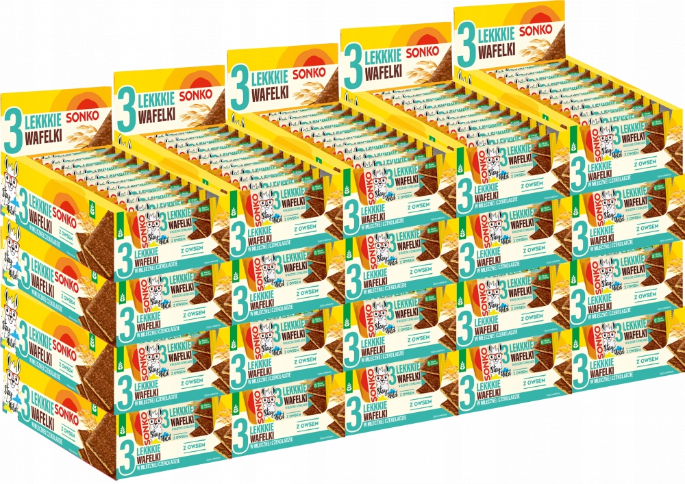 Sonko Kids Lekkie Wafelki Owies Czekolada Mleczna 36g x220