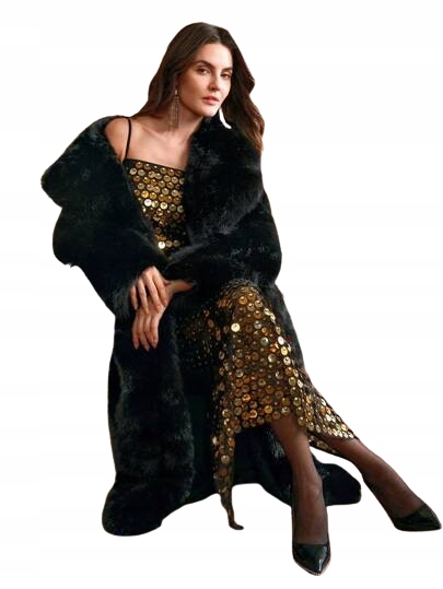 Shein Kožešina Dámské Černé Dlouhé S Rukávy 36 Lýtek