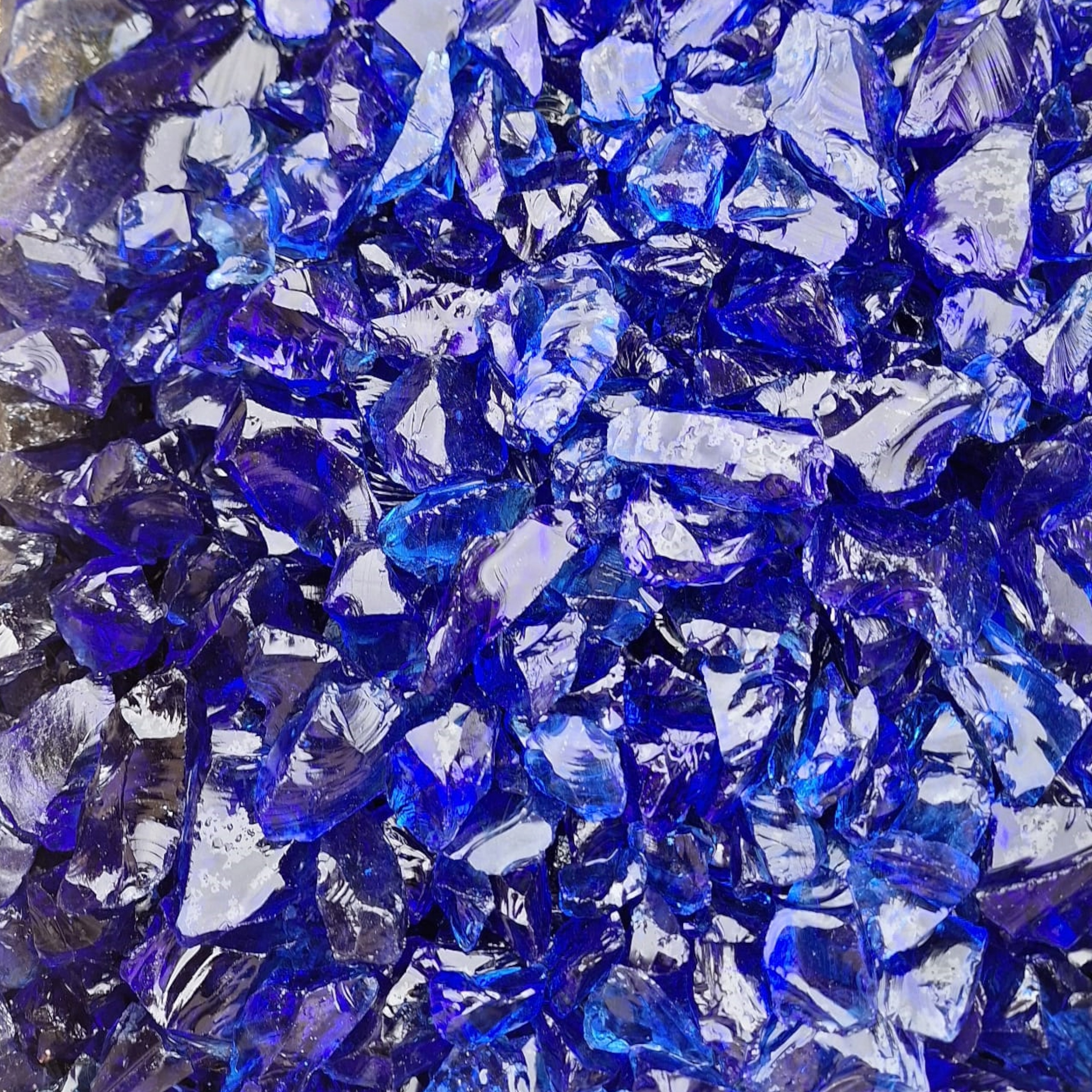 Skleněný Dekorační Kámen Modrý Efektní Ozdobný 3-5 CM 10 Kg