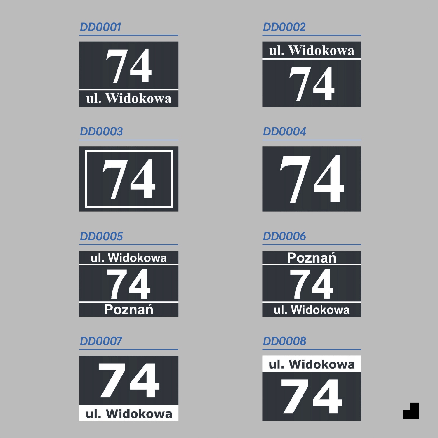 NIERDZEWNY NUMER NA DOM TABLICZKA ADRESOWA Z NUMEREM DOMU 32x21 cm Antracyt Grubość 3 mm