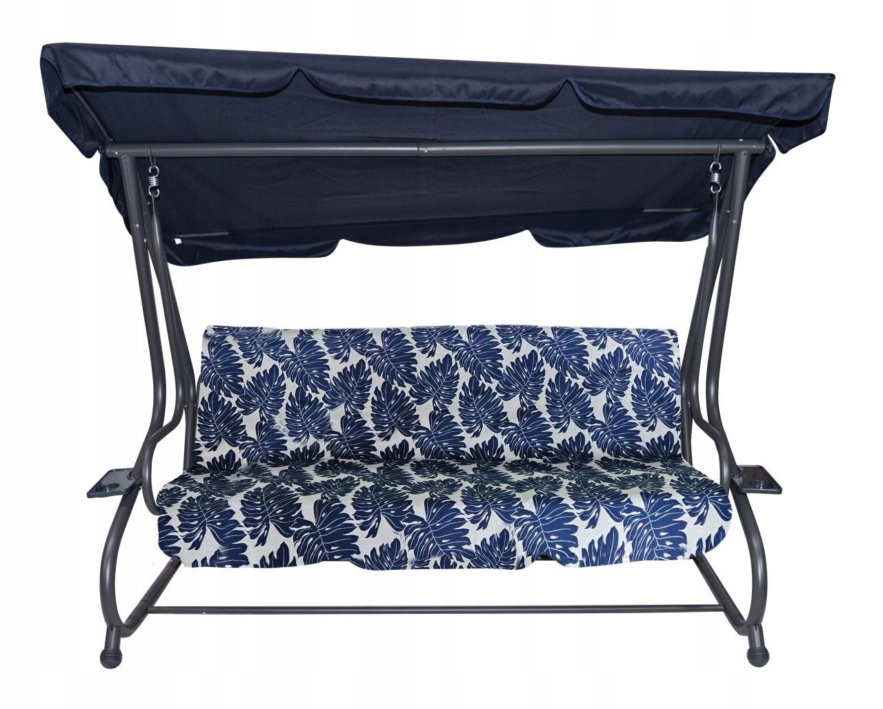 Záhradná hojdačka Textyline 2x1 Leaf Pattern Navy Blue