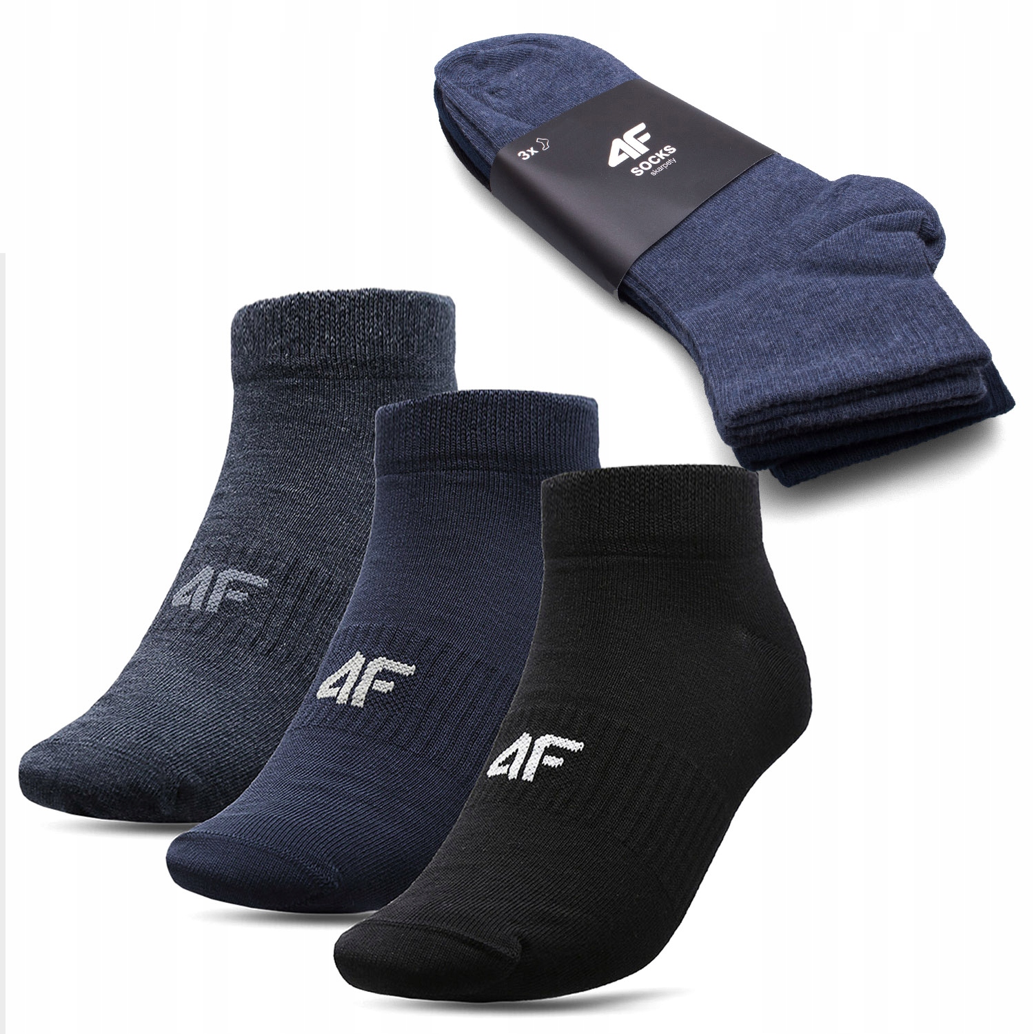 SKARPETY MĘSKIE 4F SKARPETKI SPORTOWE BAWEŁNIANE KOMPLET 3PAK LIMITOWANA Płeć mężczyzna