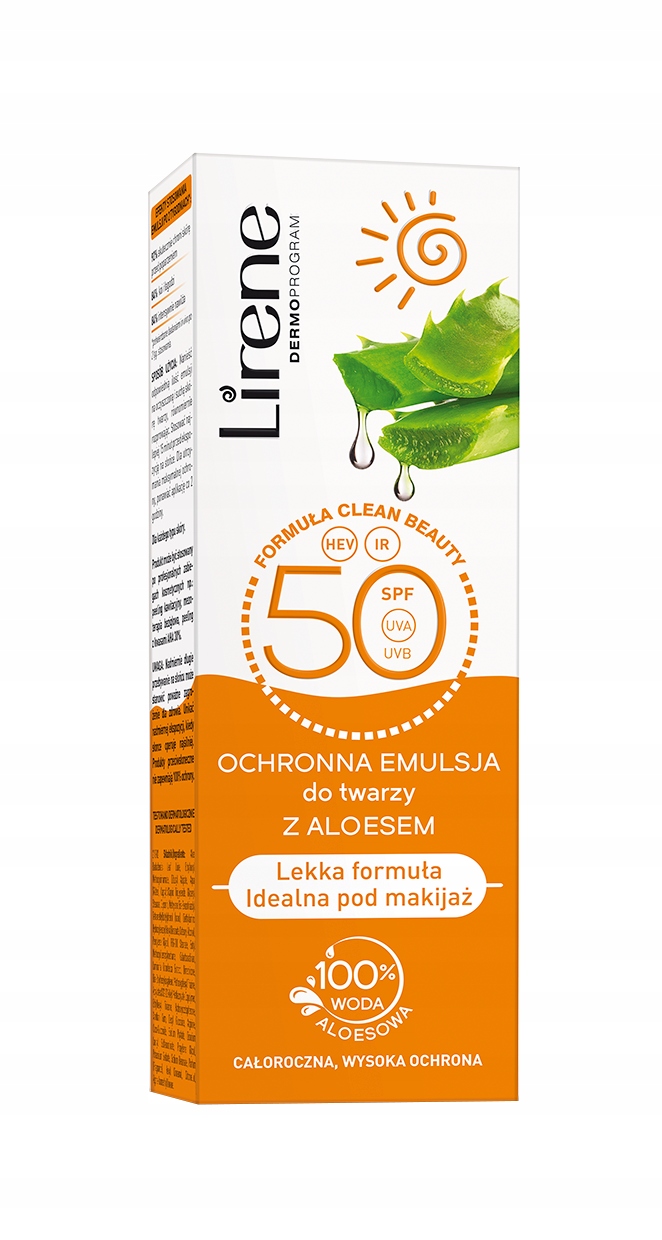 

Ochronna emulsja/twarz z aloesem Spf 50 Lirene