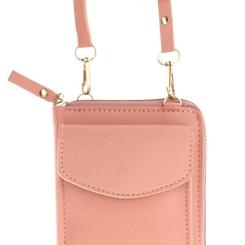 Torebka saszetka kopertówka mini portfel na telefon na ramię jasnoróżowa Kod producenta 0000062849