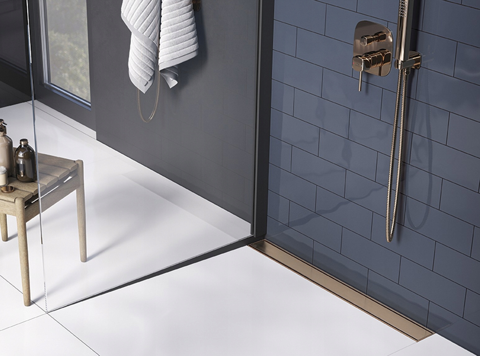 Odpływ Liniowy 60 cm Przyścienny Różowe Złoto Kod producenta COB_861D