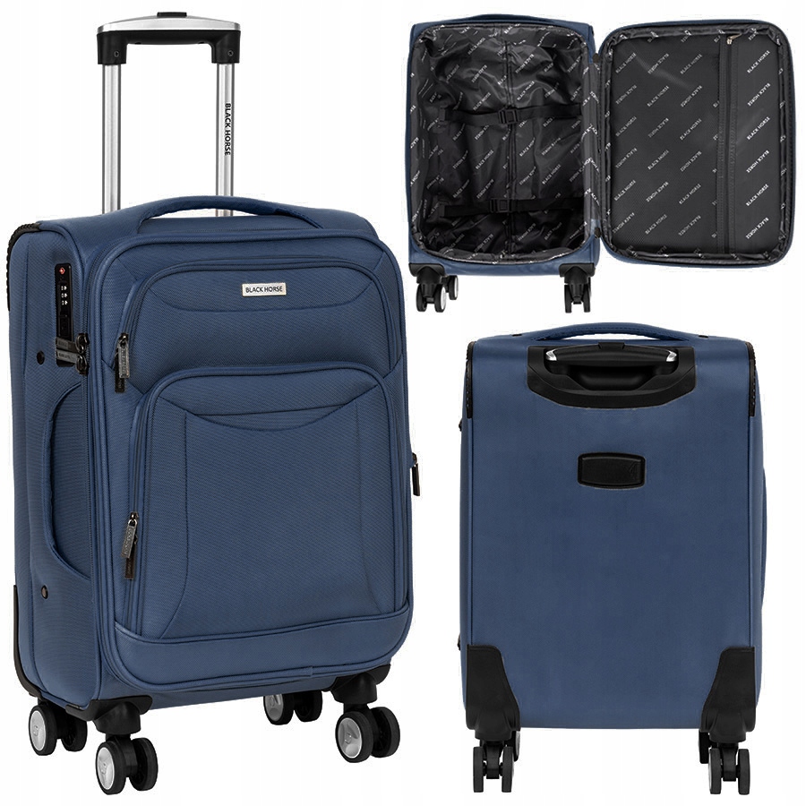 Mała Walizka Kabinowa Materiałowa Black Horse Damska Męska