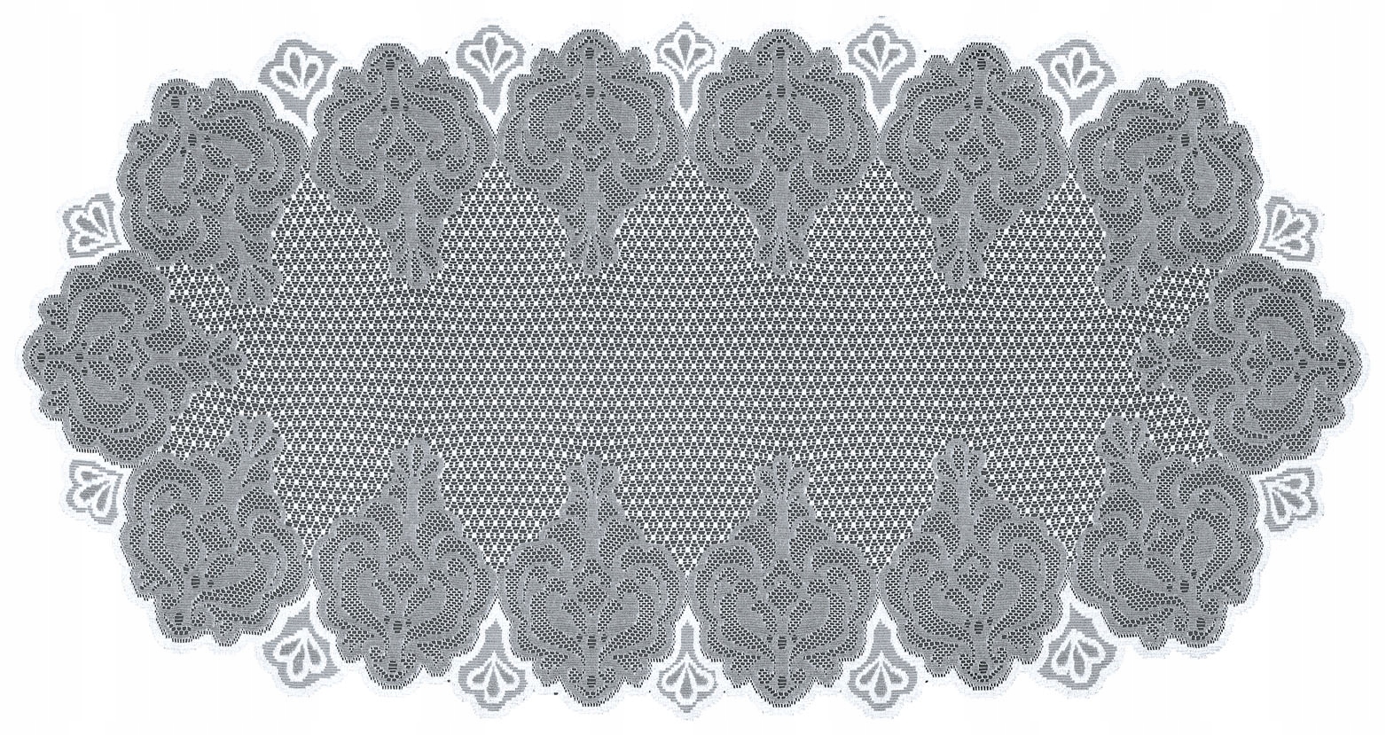 

Bieżnik Żakardowy Owalny 70x140 Biało Szary 249411