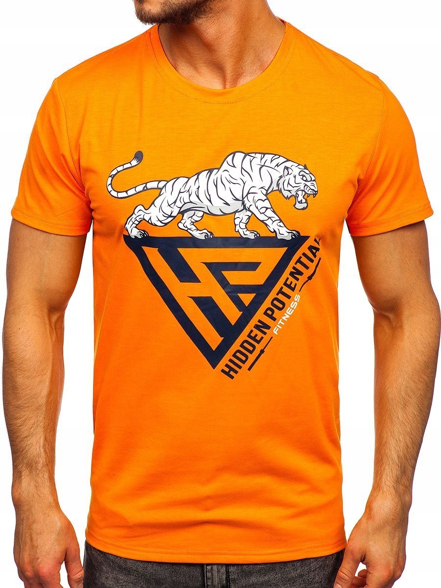

T-shirt Z Nadrukiem Pomarańczowa Y70013 Denley_m