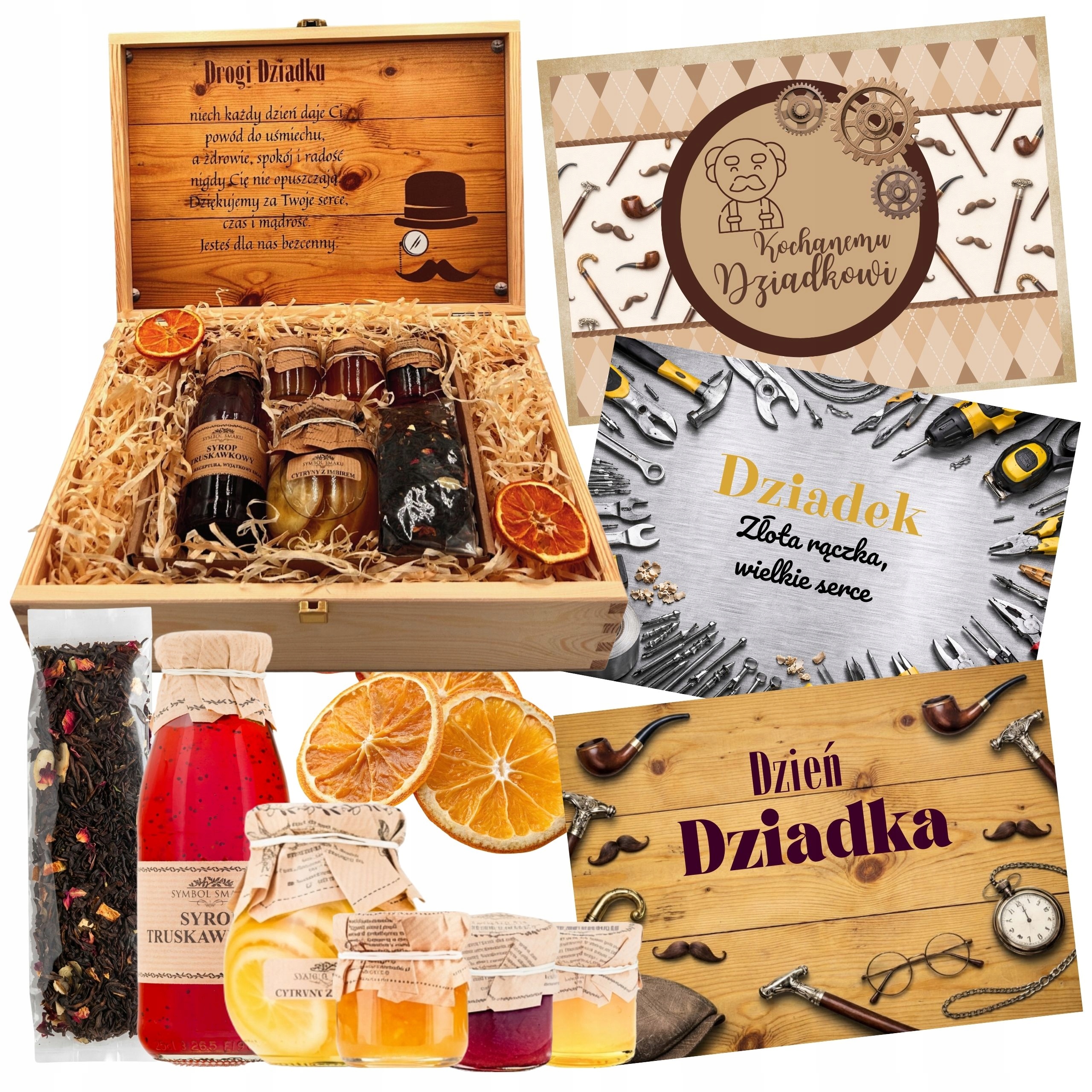 Gotowy Zestaw na Dzień Dziadka w Drewnianej Skrzynce Przetwory