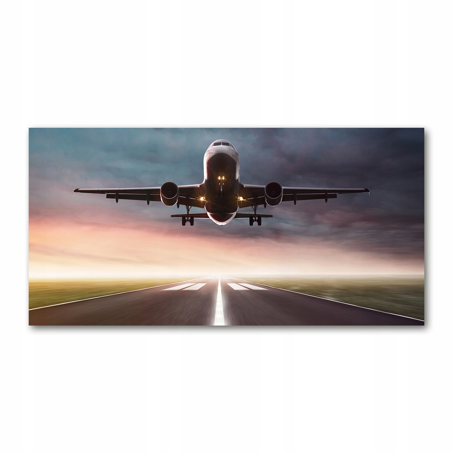 

Foto obraz szkło akryl Startujący samolot 120X60cm
