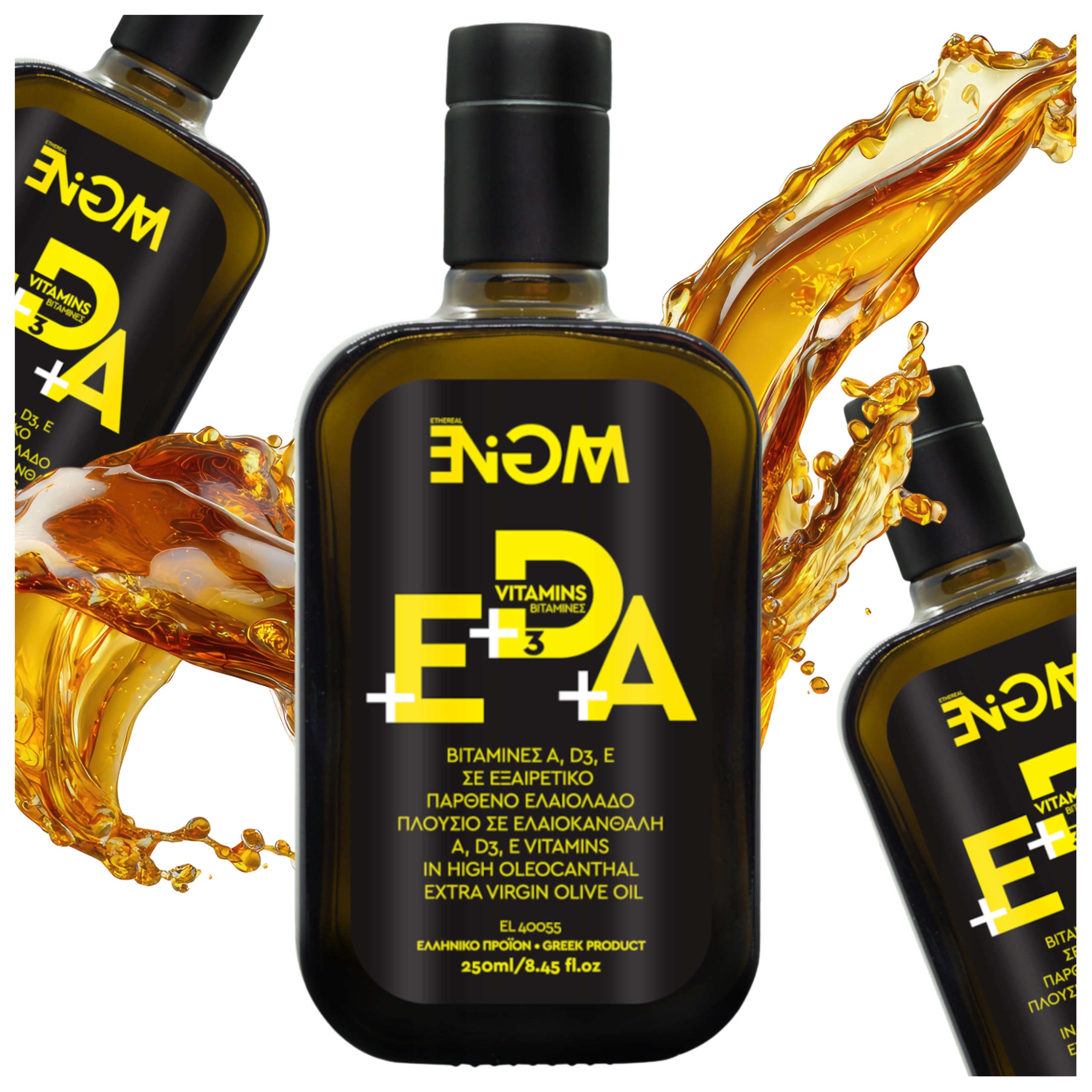 Levně Extra Panenský Řecký Olivový Olej 250 ML Obohacený O Vitamíny E, D3 A