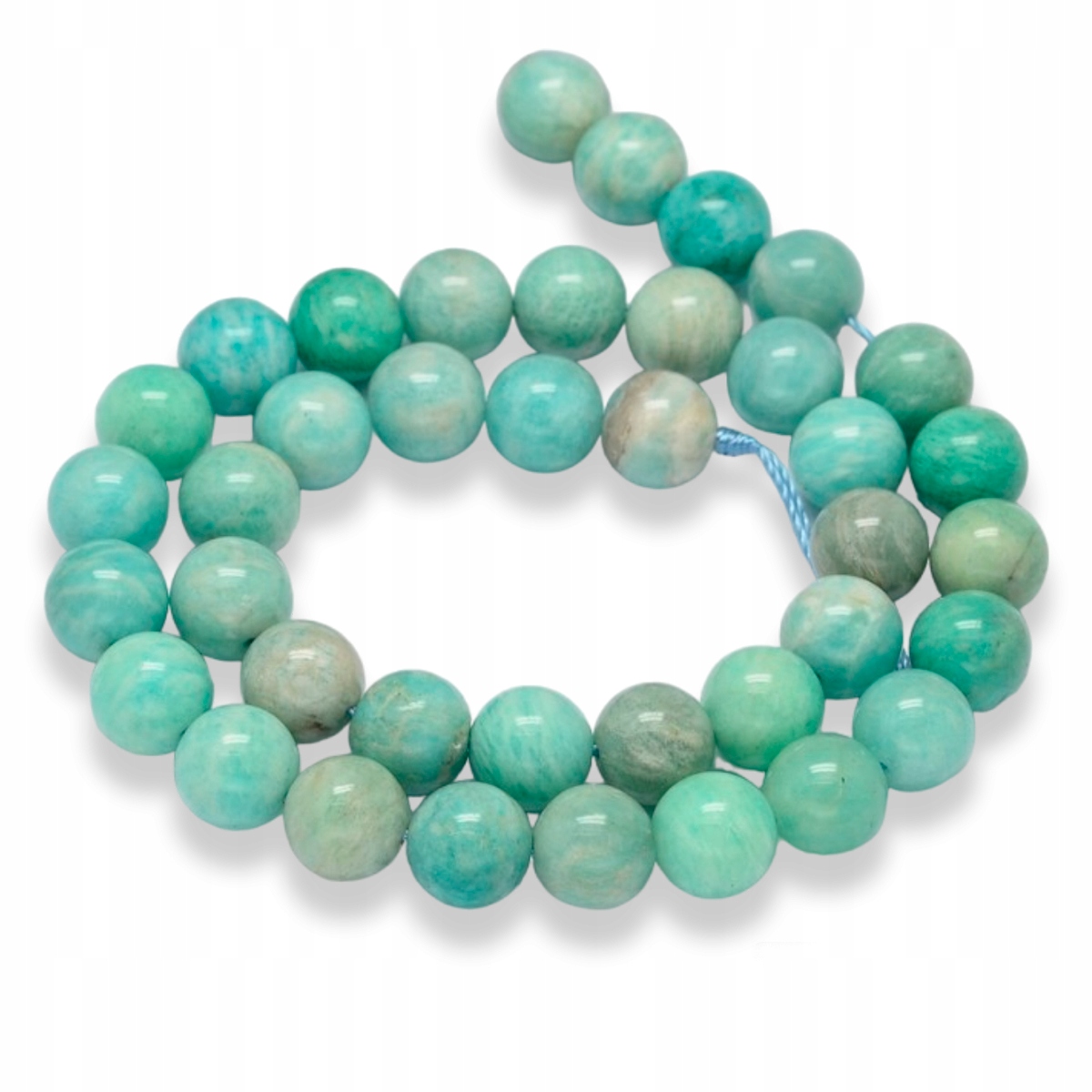 Korálky Přírodní Amazonit na nitě Kulaté 10mm 38ks/38 Cm/nit