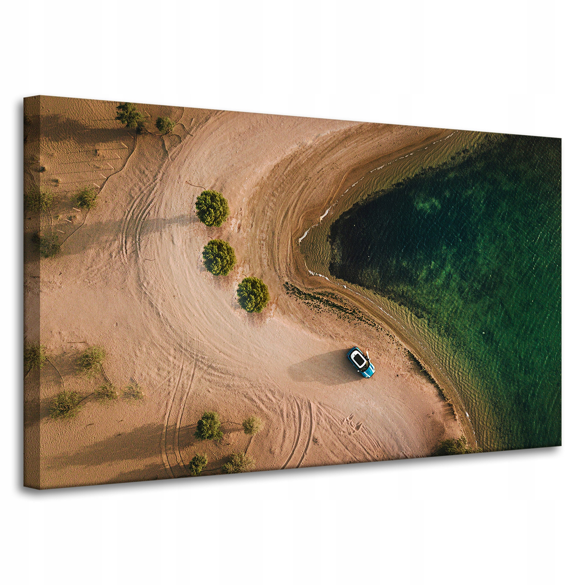 Obraz na plátně Auto Písek Stromy Voda Léto 100x60