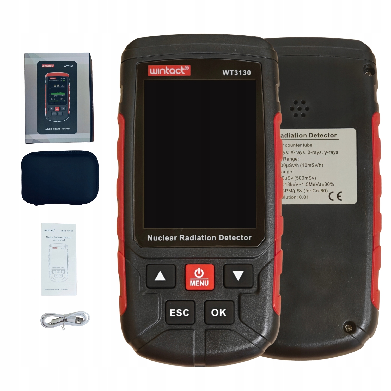 Licznik Geigera Miernik Promieniowania Jądrowego Gamma Beta X-ray Ekran LCD