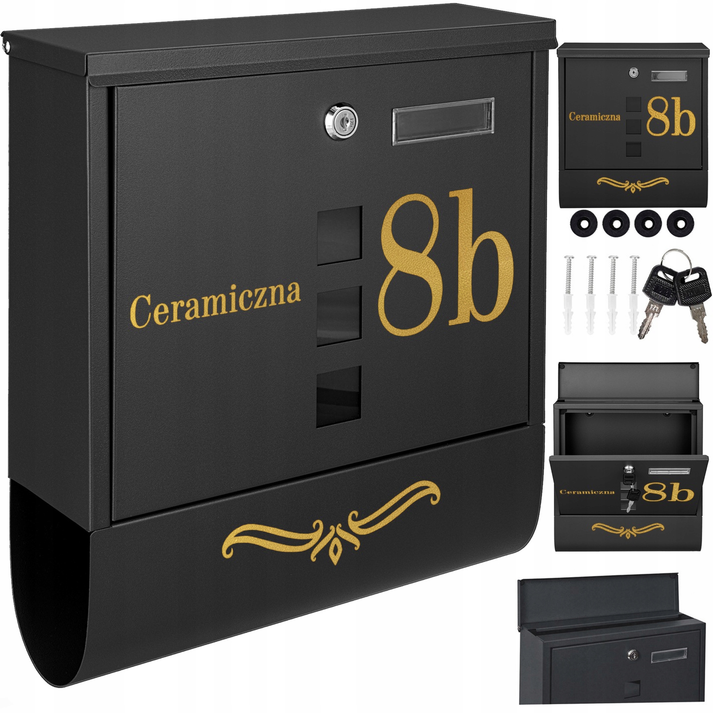 Černá Poštovní Schránka Na Dopisy, Tuba Zlatý Vzor