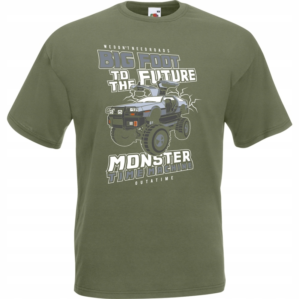 

Koszulka monster truck auto samochód XL oliwkowa