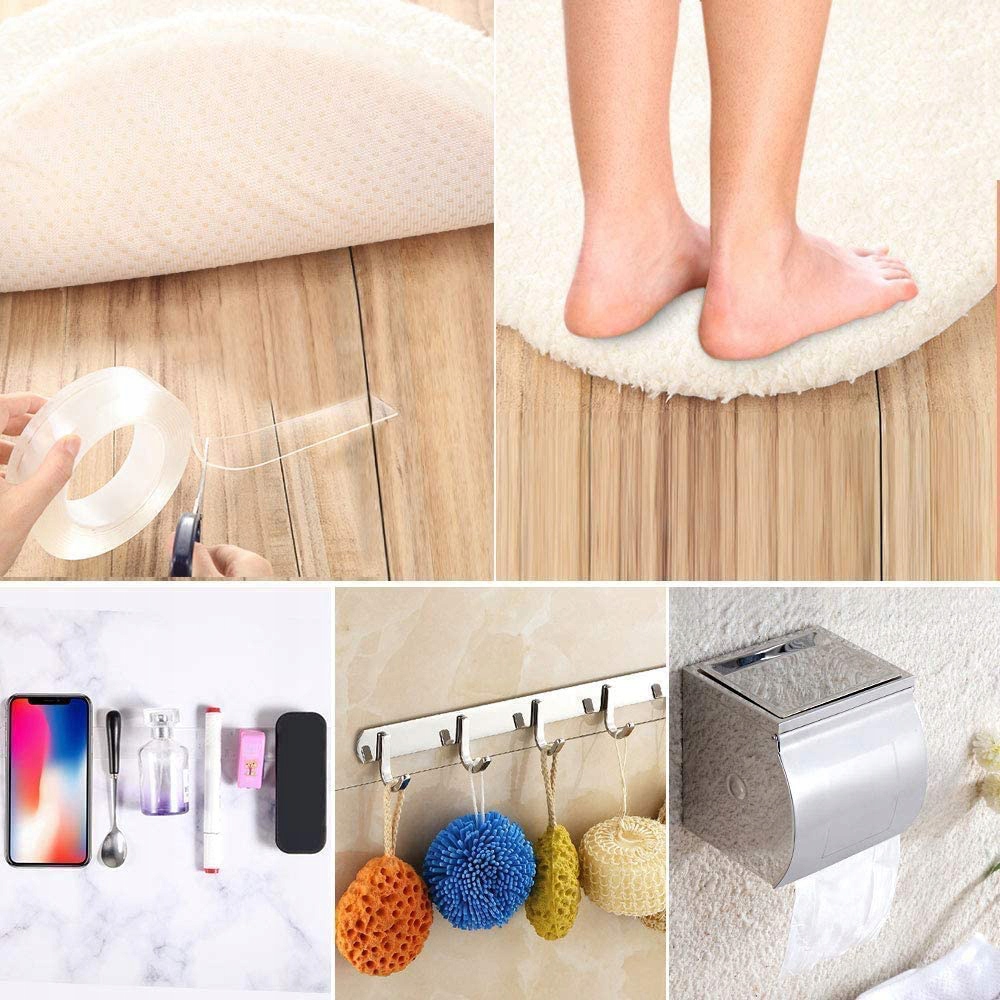 PRZEZROCZYSTA MOCNA TAŚMA NANO TAPE DWUSTRONNA WODOODPORNA WIELOKROTNA 5m Rodzaj taśma dwustronna