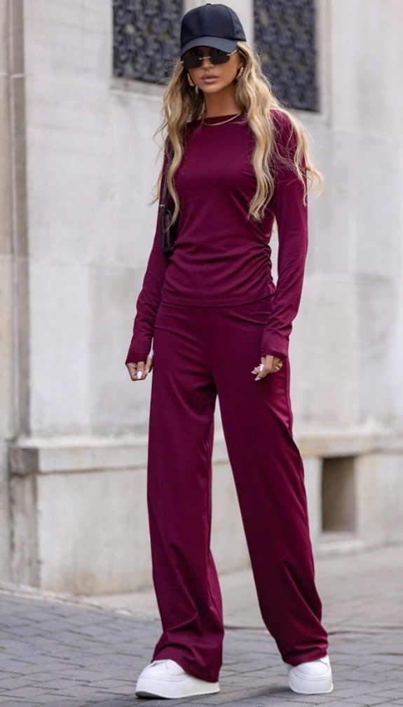 Dámské kalhoty Bordové Velikost S Polský Výrobce