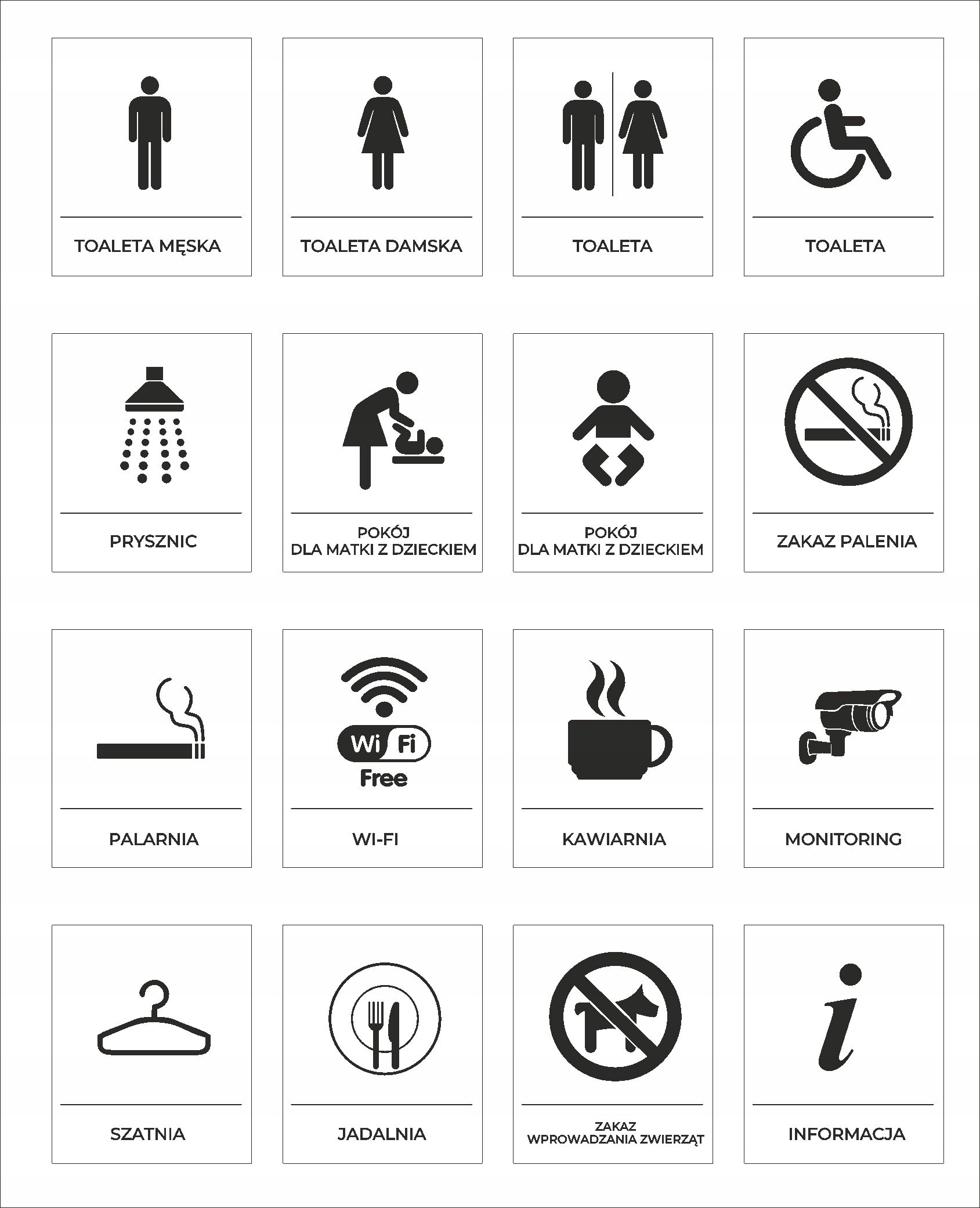 Piktogram wi-fi, srebrna tabliczka, DOWOLNY ZNAK, 8cm x 10,5cm Marka inny