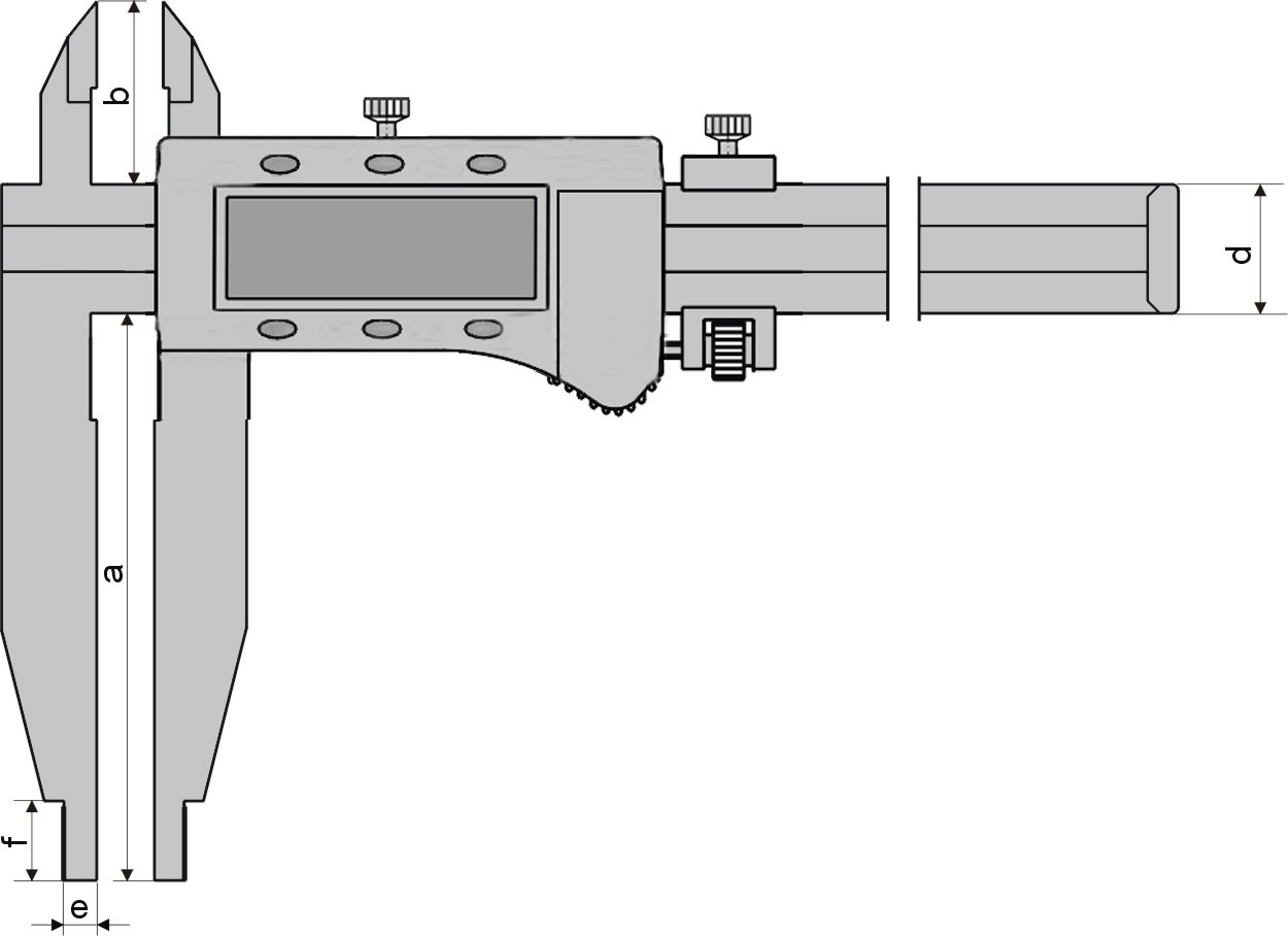 SUWMIARKA ELEKTRONICZNA DWUSTRONNA MADd-E 600 x 150 0.01 Maksymalny zakres pomiaru 600 mm