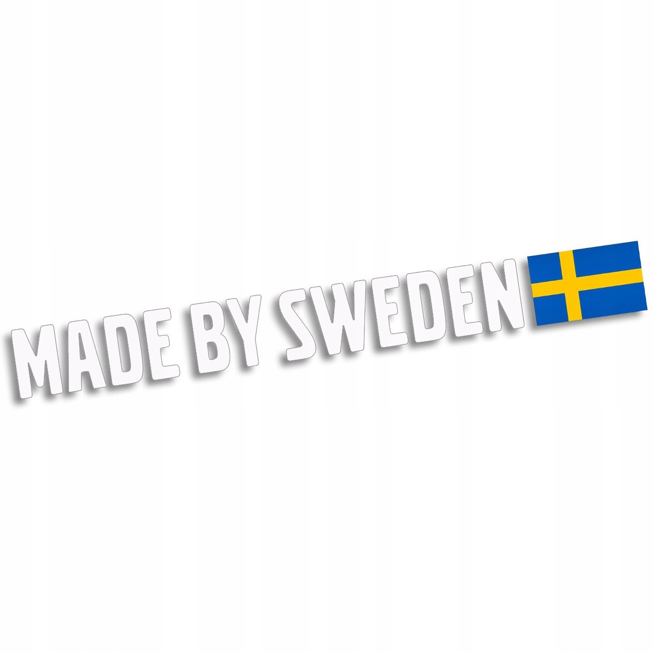 Wycinana naklejka Made By Sweden Z Flagą biała J and A