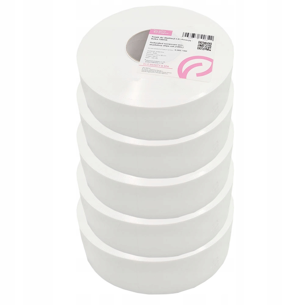 Depilační páska z netkané textilie 7 x 20 cm na roli, bílá, 500 ks x 5 rolí