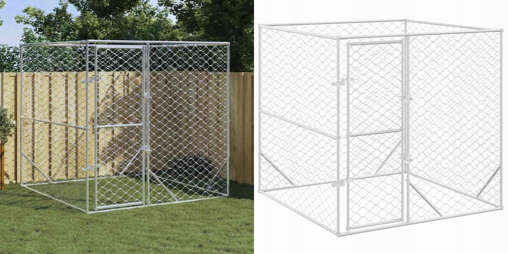 Levně 2x2x2 m, Kotec pro psa, ocel