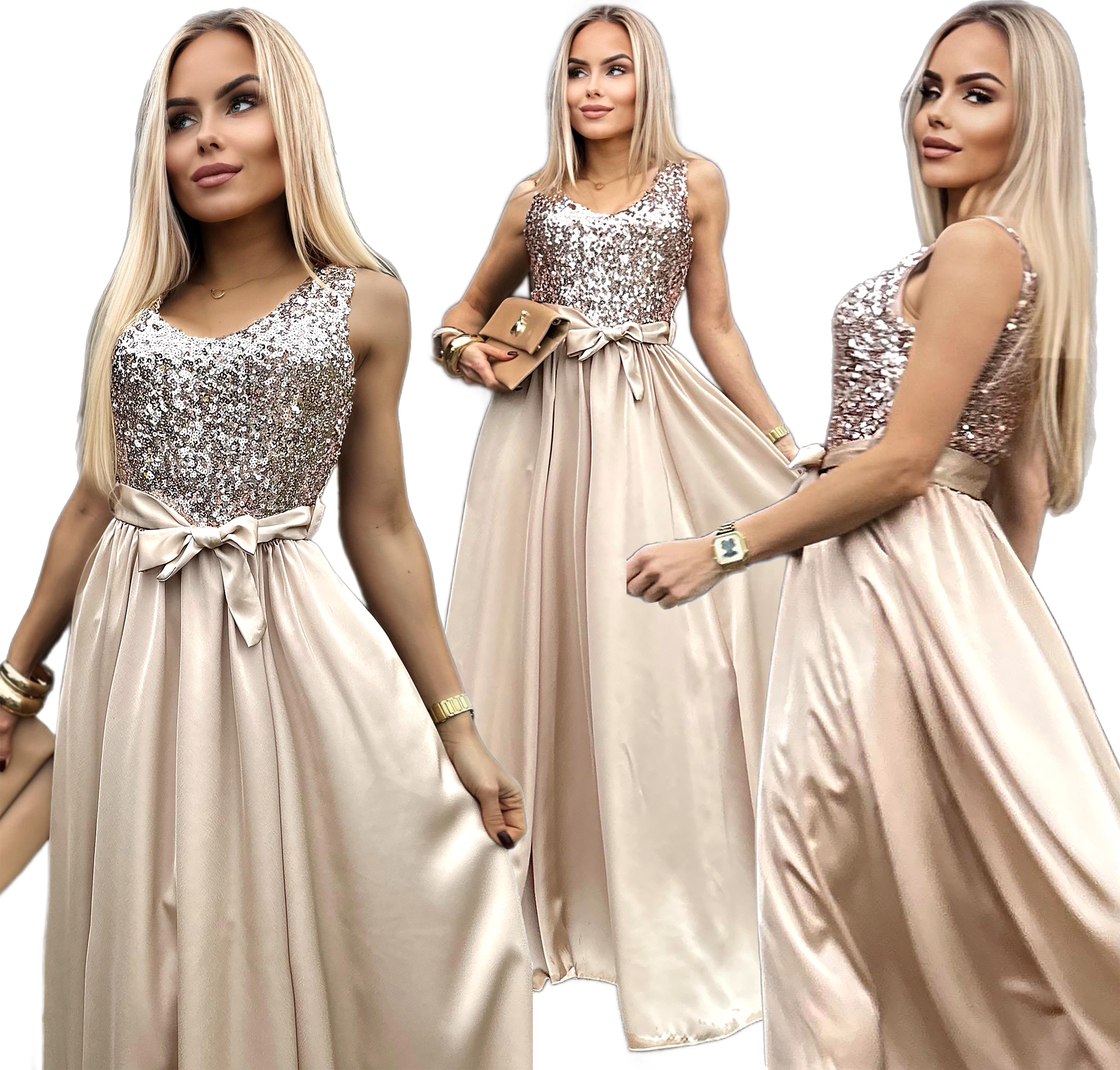 Elegantní večerní lesklá flitrová Šaty dámský pásek Domi