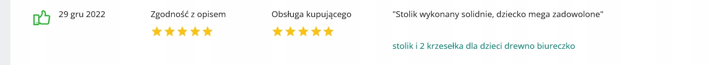 stolik i 2 krzesełka dla dzieci drewno biureczko Szerokość stołu 48 cm