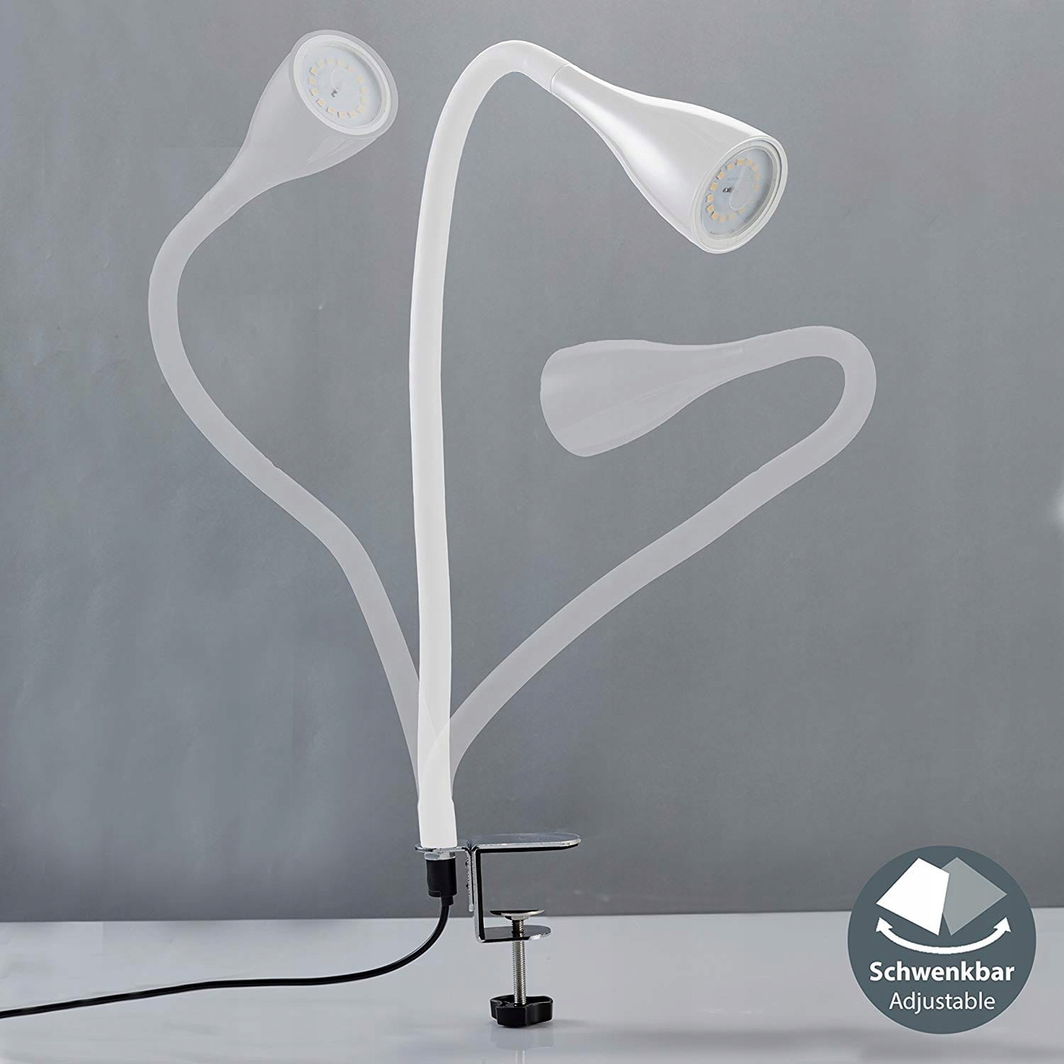 LAMPKA BIURKOWA - ZACISK - BIAŁA - LED ŚCIEMNIACZ Kod producenta 1122