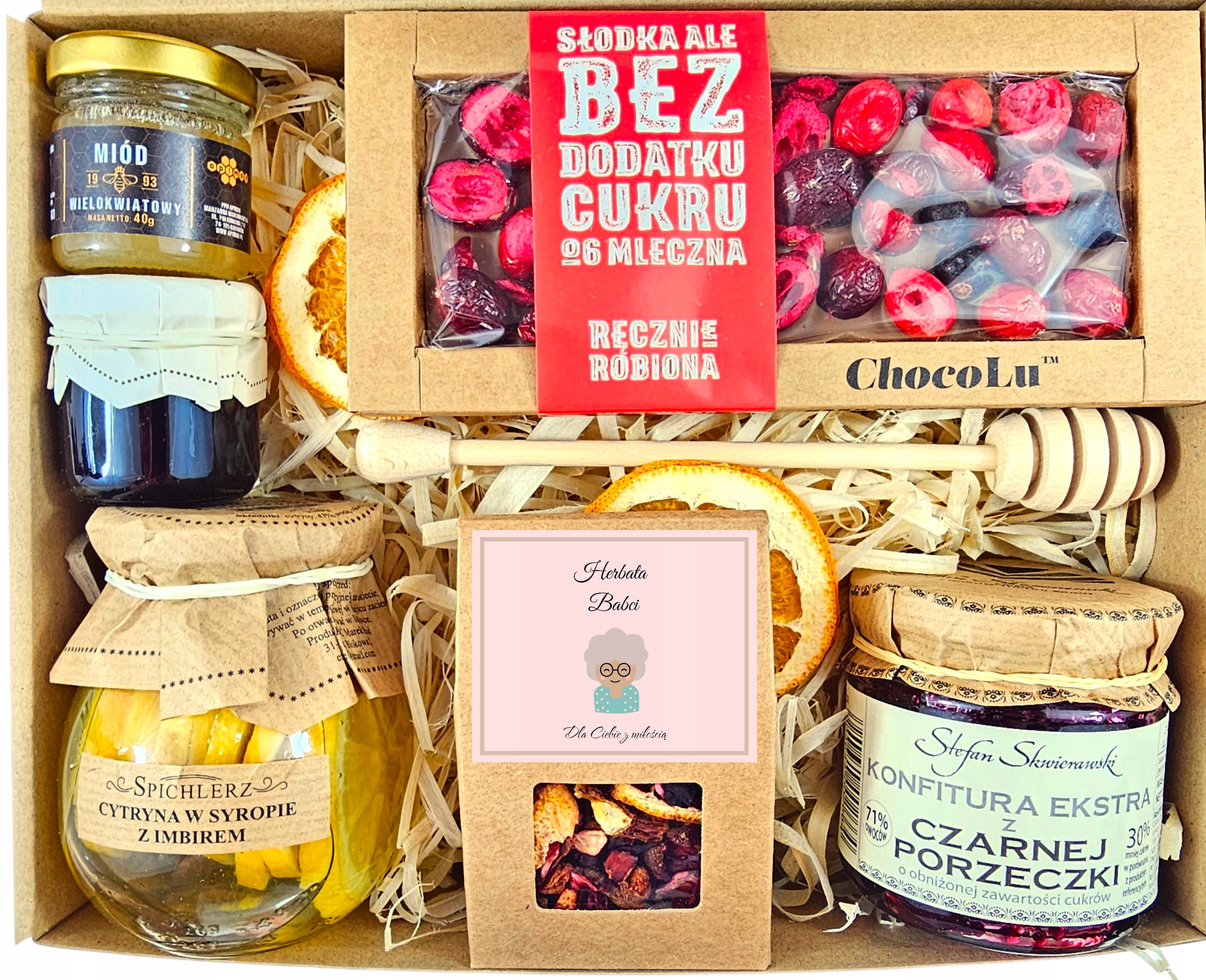 Kosz Prezentowy na Dzień Babci dla Babci Duży Zestaw Prezentowy Box