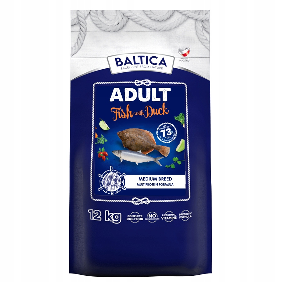 Levně Baltica Adult Baltic Ryba Duck M 12 kg suché Krmivo pro psy středních plemen