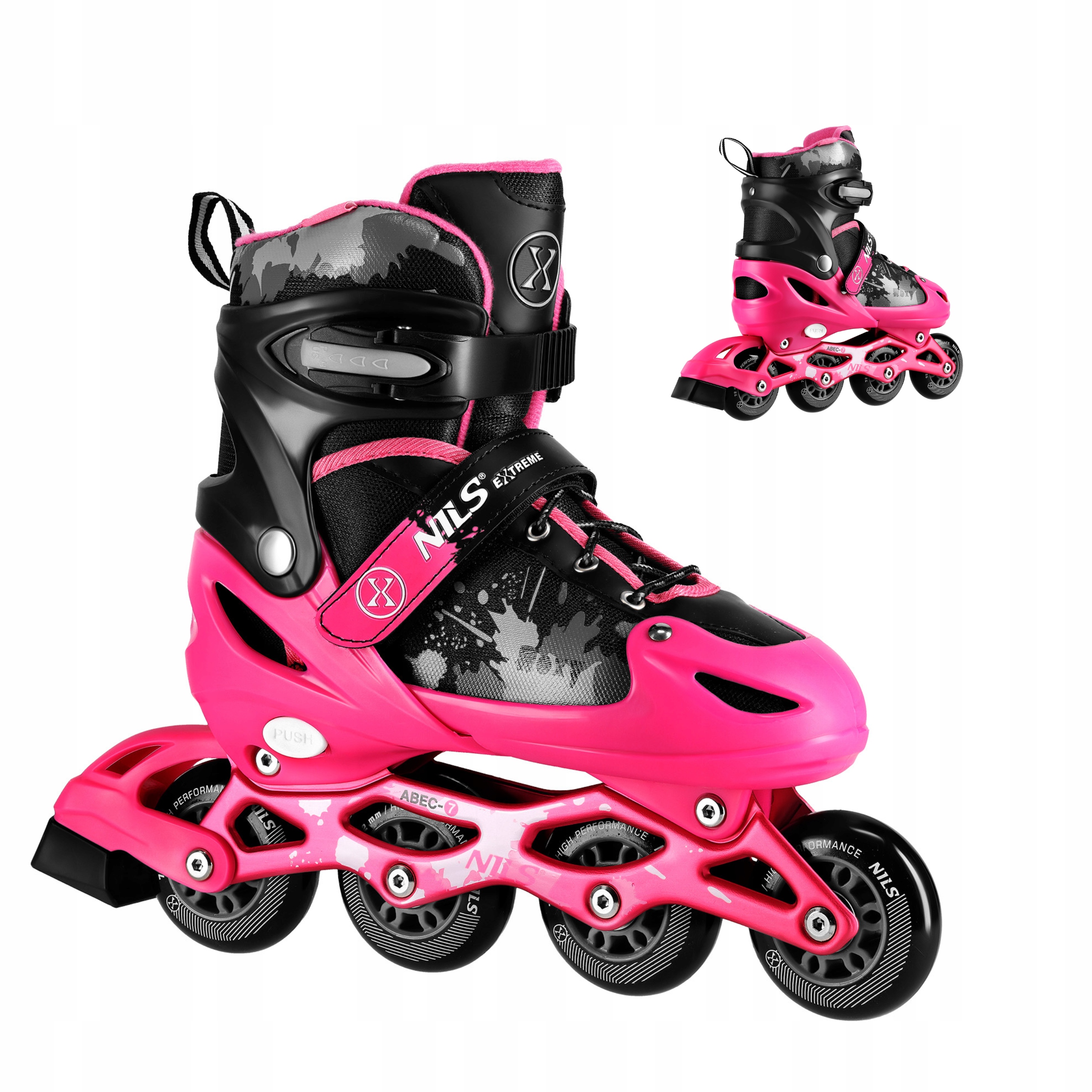 Brusle 2v1 pro děti Kolečkové Brusle dívčí růžové, velikost 39-42 Nils