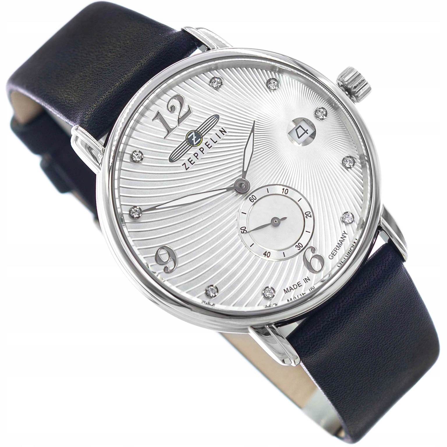 Dámské Hodinky Zeppelin 8631-1 Luna Tmavě Modré Na Řemínku S Křišťály